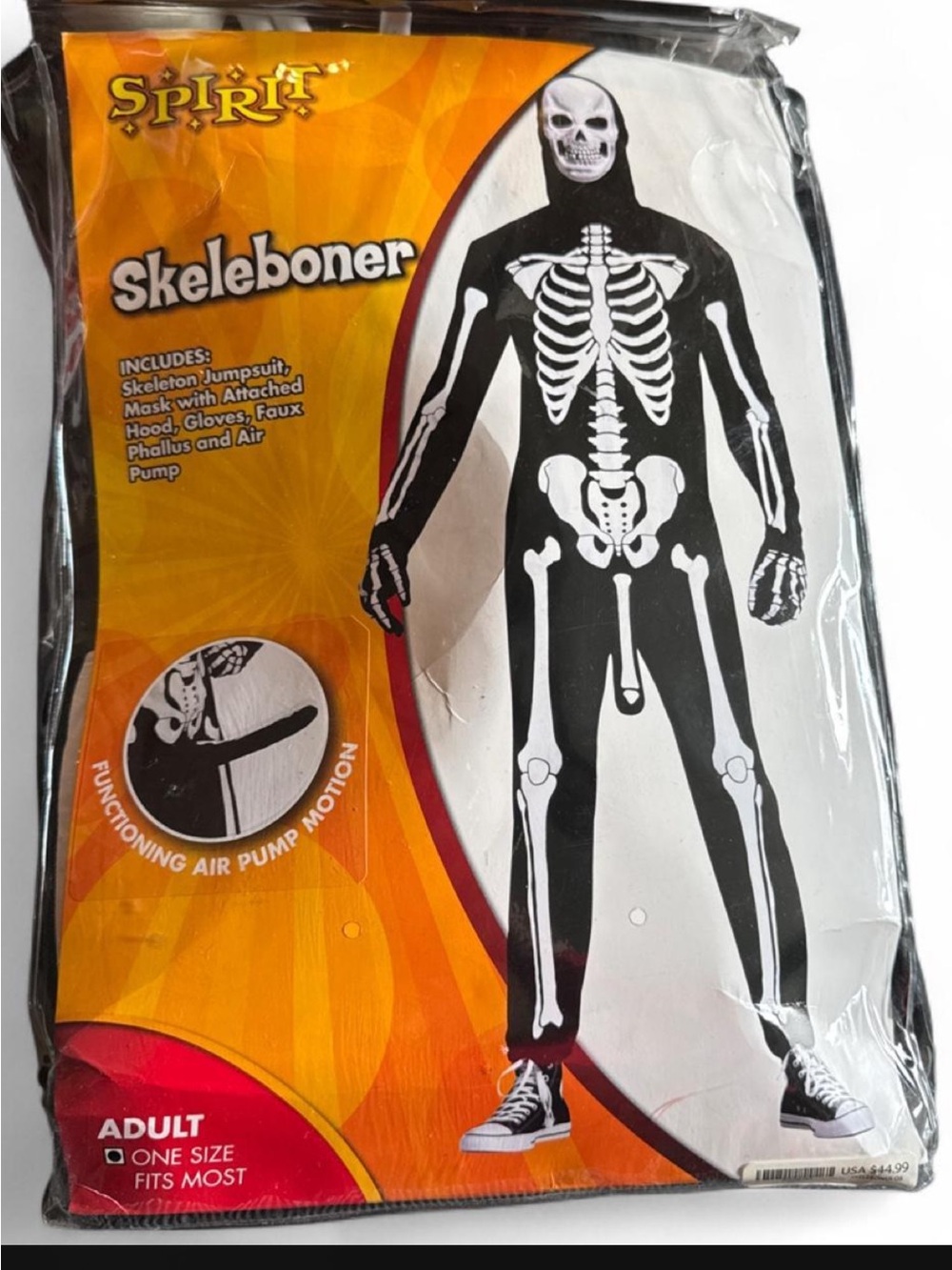 Spirit Men’s Black & White Skeleton Skeleboner Costume